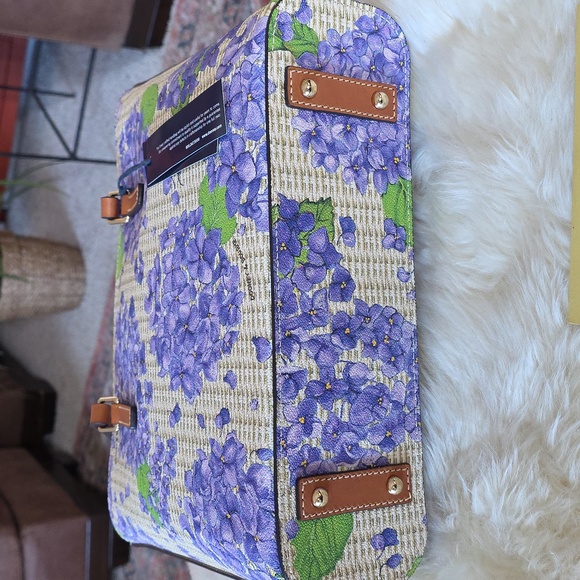 Gorgeous NWT Dooney & Bourke Purple Hydrangea Basket Weave Shopper Tote ππΈπ€π - Picture 8 of 16